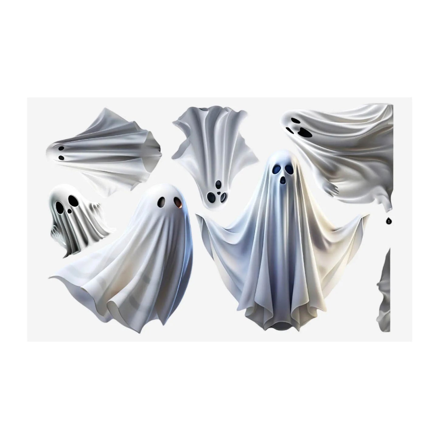Halloween Decoration Funny Window Stickers Mall Decoration Static Stickers Halloween White Ghost Window Sticker Horror Themed