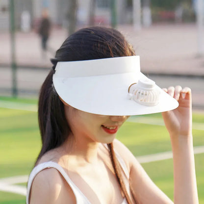 Empty Top Cap with Fan Three Temp Settings Breathable Cooling Fan Hat for Women for Sun Protection and Outdoor