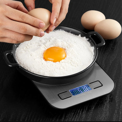 10kg Kitchen Digital Scale USB Charging LCD Display Stainless Steel Electronic Scales Jewelry Food Snacks Weighing Baking Tools