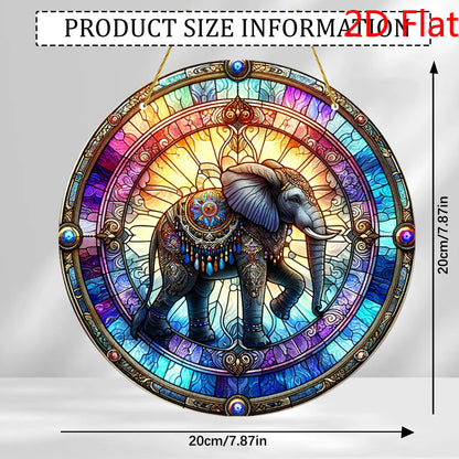 1pc Elephant Suncatcher - 2D Acrylic Window Hanging for Home & Garden Decor