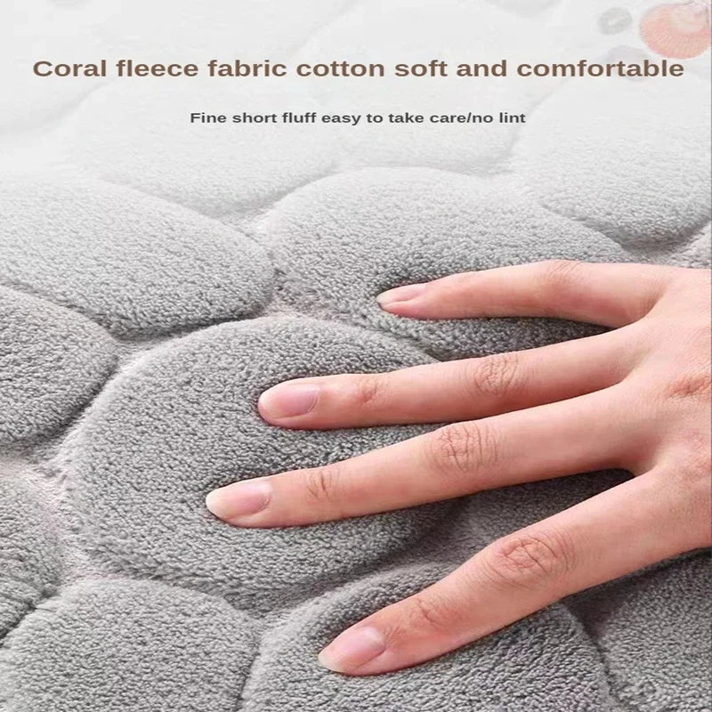 3D Non-Slip Bath Mat Embossed Absorbent Machine Washable Quick Drying