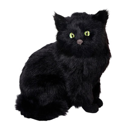 Halloween Black Cat Figurines Set of 3 Spooky Decorations for Home Office Party Miniature Cat Ornaments for Table Display
