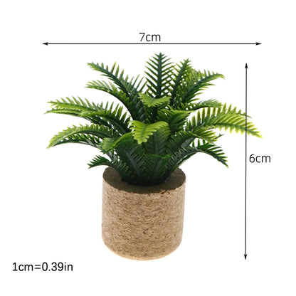 1:12 Dollhouse Simulation Flower Plant Potted Model Doll Home Miniature Green Plants Garden Decor Micro Landscape Ornament