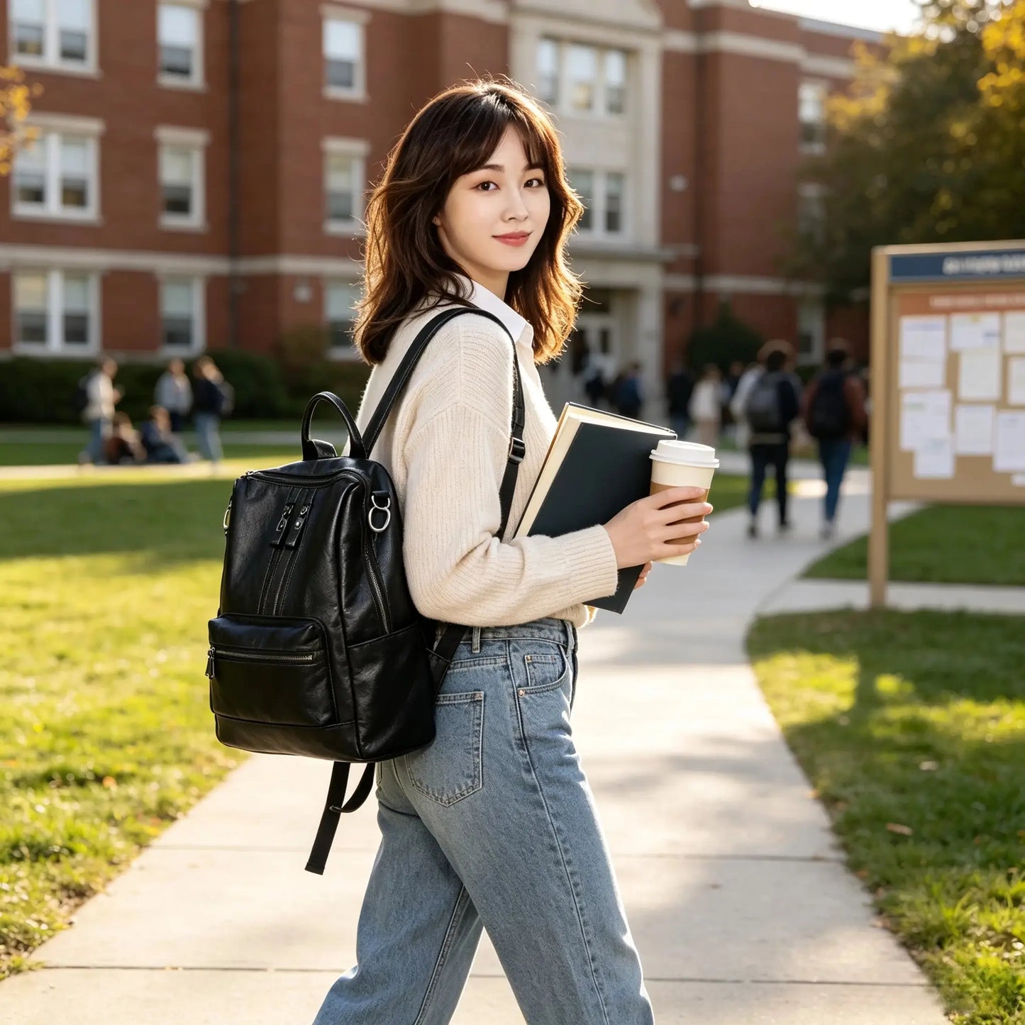 Soft Casual Backpack Multifunctional Shoulder Tote Bag Versatile