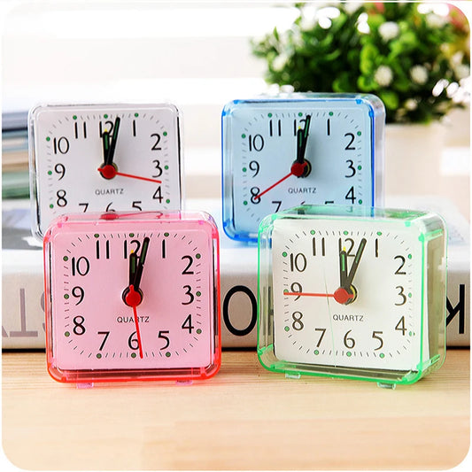 Bedside Student Alarm Clock Analog Alarm Square Crystal  Candy Color Desktop Decor Clock Bedroom Electronic Alarm Clock