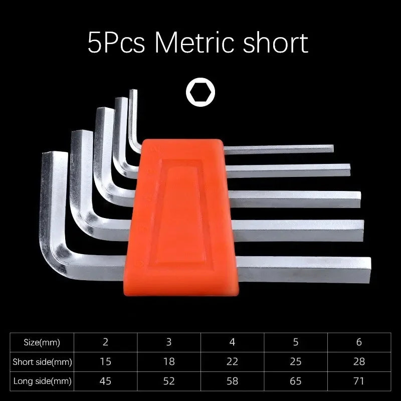 5/8/11 Pcs Metric Allen Key Set Hex Wrench L-Key Short Arm 1.5-6mm