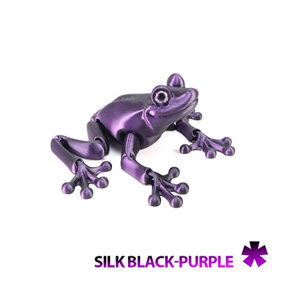 1 Piece Kids Gift 3D Printed Mini Cute Frog Figure Multi-joint Movable With Glittering Eyes For Room Decoration DIY Accessories
