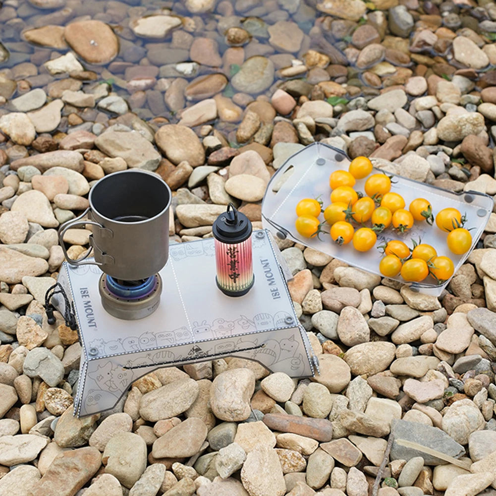 1/2Pcs Folding Mini Camping Table Ultralight Food-Grade PP Board Folding Table and Tray For Outdoor Camping Hiking Picnic Gadget