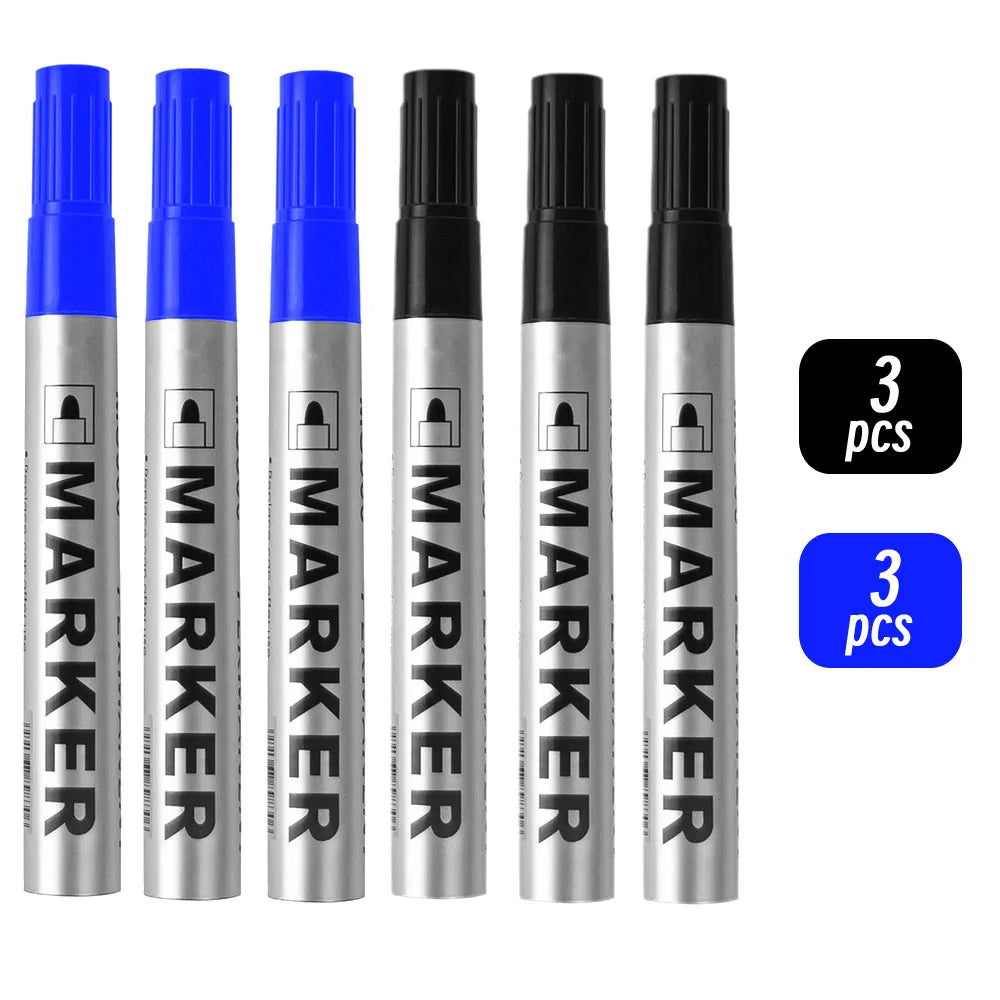 Permanent Paint Markers Waterproof Black Quick Drying Oil Based Pen