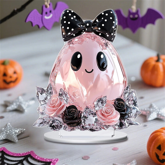 Halloween Party Decorations Spooky Acrylic Crystal Pumpkin 2D Flat Statue Ornament Table Centerpiece for Home Décor