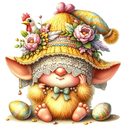 30*30CM 5D DIY Full Round Drill Diamond Painting Easter Gnome Egg Kit Home Decoration Art Craft Mosaic Painting