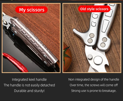 Heavy Duty Poultry Shears - A Must Have Kitchen Shears for Chicken and Meat Cutting - Stainless Food Kitchen Scissors