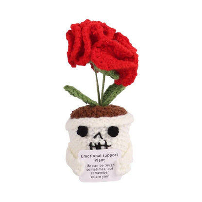 Halloween Pumpkins Crochet Punpkin Ghost Sunflower Desktop Ornament Decoration Halloweren Gift Potted Plant Summerween