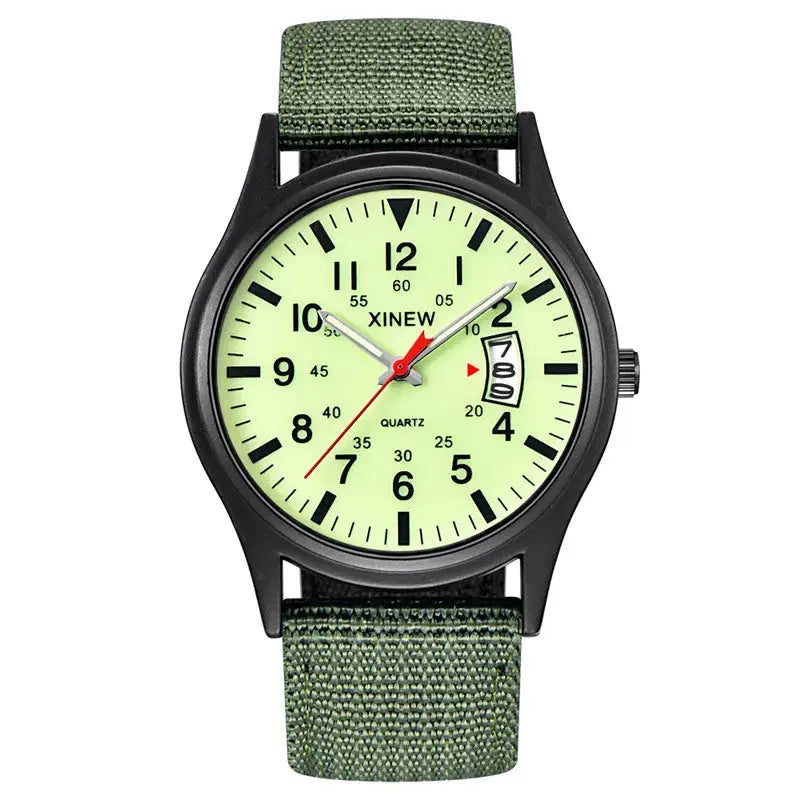 Quartz Movement Sports Watch with Nylon Band and Calendar