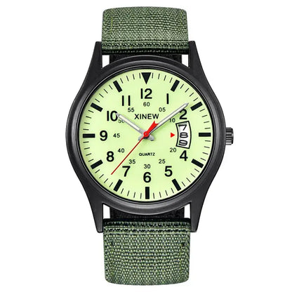 Quartz Movement Sports Watch with Nylon Band and Calendar