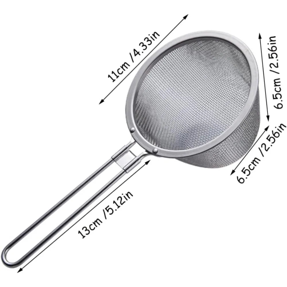 304 Stainless Steel Hot Pot Strainer Spoon Set Hook Fine Mesh Filtering Scoop for Cooking and Draining Kitchen Gadget for House