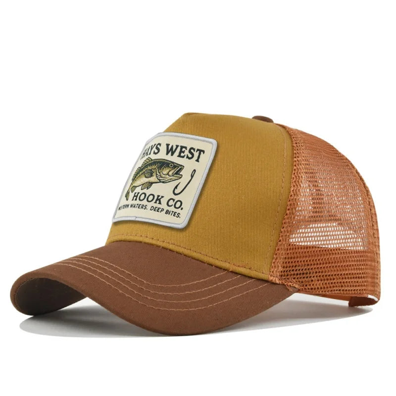 Sports Fishing Snapback Mesh Baseball Cap Trucker Hat Outdoor Cycling