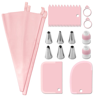 15Pcs Piping Pastry Bag Nozzles Set Cake Decorating Tips Spatula Baking Tools