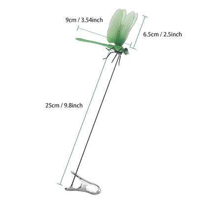 12Pcs Whimsical Dragonfly Garden Clips | Vibrant Outdoor Decor Accents | Pole & Hat Clip-Ons for Plants, Fences & Patio Decor