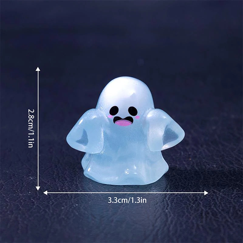 5Pcs Cute Dollhouse Luminous Ghost Doll Miniature Models DIY Accessory Doll House Decor Halloween Ornaments Glow In The Dark Toy