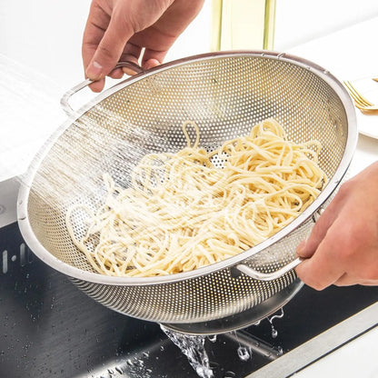 Colander Stainless Steel 5-Quart, Kitchen Strainer for Pasta, Fruits Vegetables, Dishwasher Safe
