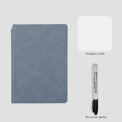 A5 Reusable Whiteboard Notebook Set with Whiteboard Pen Erasing Cloth use as Memo Pad, Weekly Planner, Portable Stylish Office