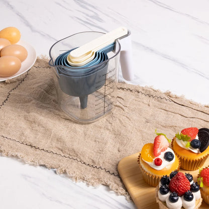 9-Piece Stackable Measuring Set Kitchen Tools Accurate Measurement Cups Spoons Non-Toxic Heat Resistant Ideal Cooking Baking