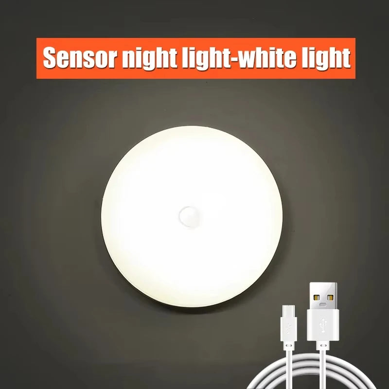 LED Induction Night Light, Wireless USB Charging Wall Light Bedroom Corridor Cabinet Bathroom Night Light