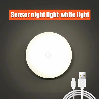 LED Induction Night Light, Wireless USB Charging Wall Light Bedroom Corridor Cabinet Bathroom Night Light