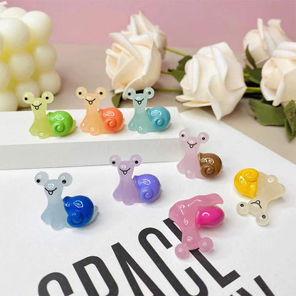 10pcs Luminous Snail Mini Figurine Micro Landscape Home Decoration Accessories Toy