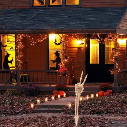 Spooky Halloween Skeleton Arm Yard Stakes Creepy Outdoor Decorative Hand Garden Decor for Lawn Scarecrow Display