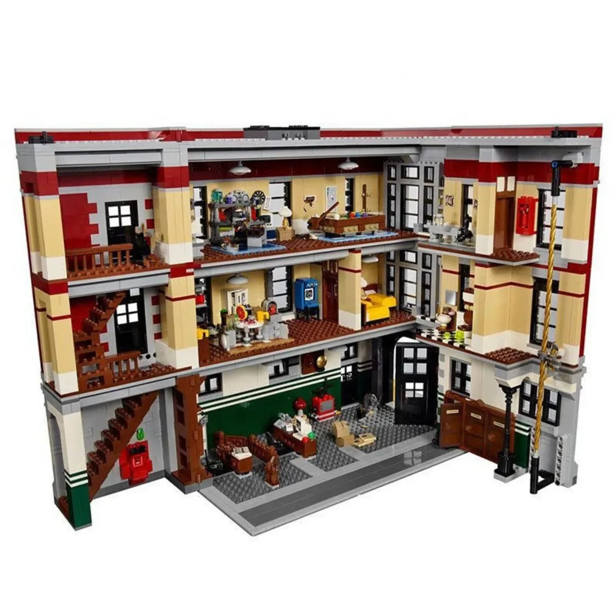 Street View Model Building Blocks Bricks Firehouse Headquarters Compatible 75827 Desktop Decoration Toys Kids For Birthday Gifts