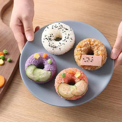 2PCS Creative Sushi Donut Shape Maker Rice Ball Mold Home Non-Stick Rice Mold