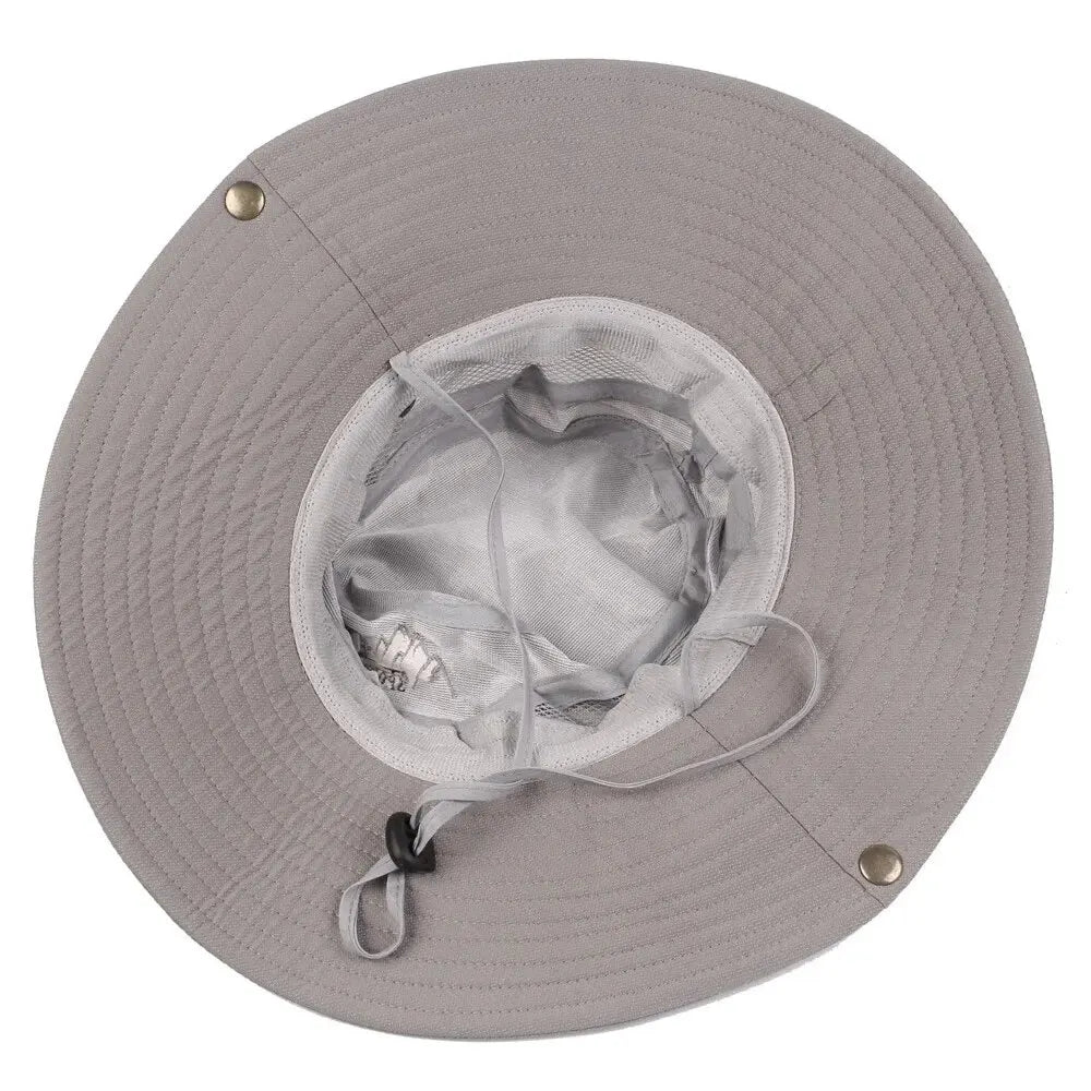 Bucket Hat Outdoor UV Protection Wide Brim Safari Hiking Sun Mesh Cap Unisex