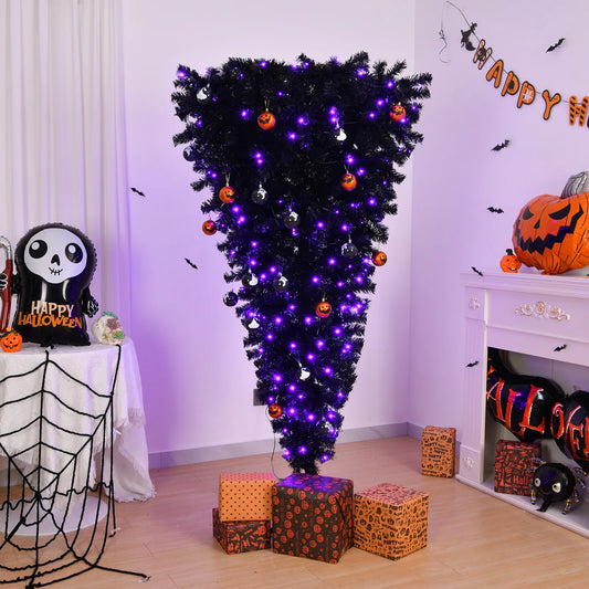 6ft Pre-Lit Premium Hinged Artificial Xmas Christmas Tree 250 LED Light Black