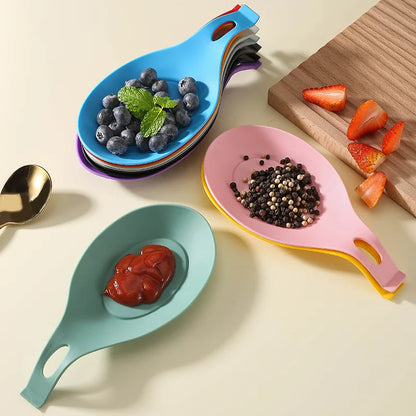 1PC Food Grade Silicone Spoon Mat Heat Resistant Placemat Tray Kitchen Tool