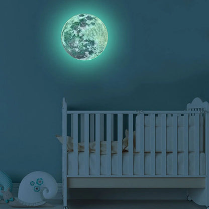 20cm3d Moon Fluorescent Wall Sticker Pvc Removable Luminous Sticker Creative Children'S Room Decoration Astronomy Enlightenment