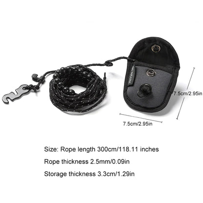 1-10Pcs Outdoor Camping Stretch Clothesline w/ 12 Clips 3M Windproof Elastic Hanging Laundry Clothes Line For Hotel Trip Cruise