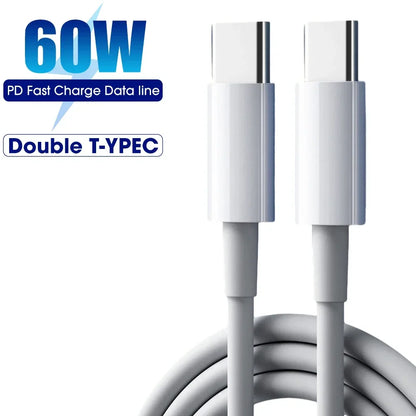 PD 100W 60W USB C to C Cable Fast Charge Data Cable for MacBook iPad iPhone Huawei Samsung Xiaomi Type C to Type-C Data Line