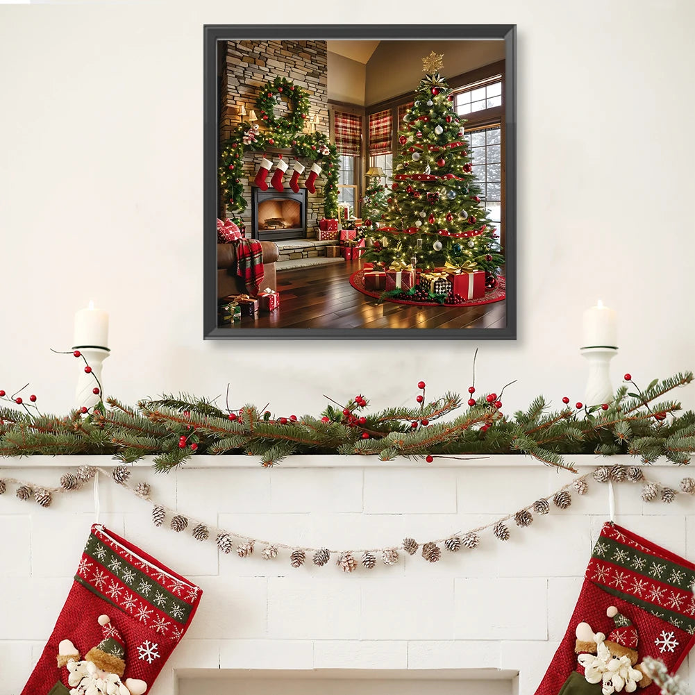 5D DIY Full Round Drill Diamond Painting Xmas Kit Home Decor Art Craft 40x40cm
