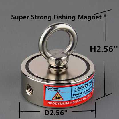 Double Sided 300-500KG Magnet Fishing Kit Neodymium Magnets Rope Claw Gloves Glue Plastic Shovel Bag Magnetic Recovery Salvage