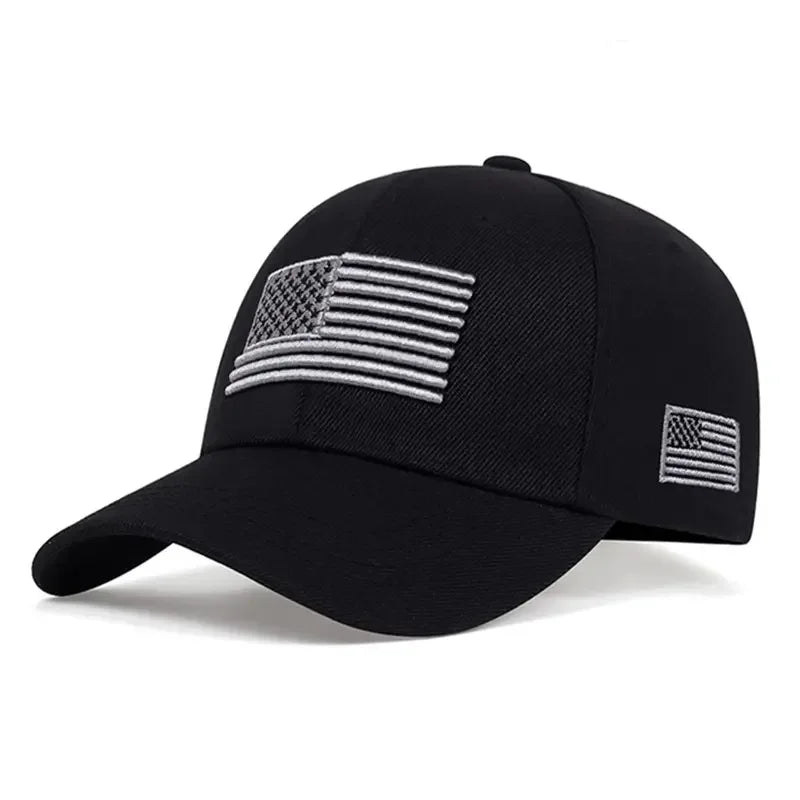 USA Flag Baseball Hat Men's Outdoor Solid Color Embroidered Sports Duck Tongue Baseball Hat