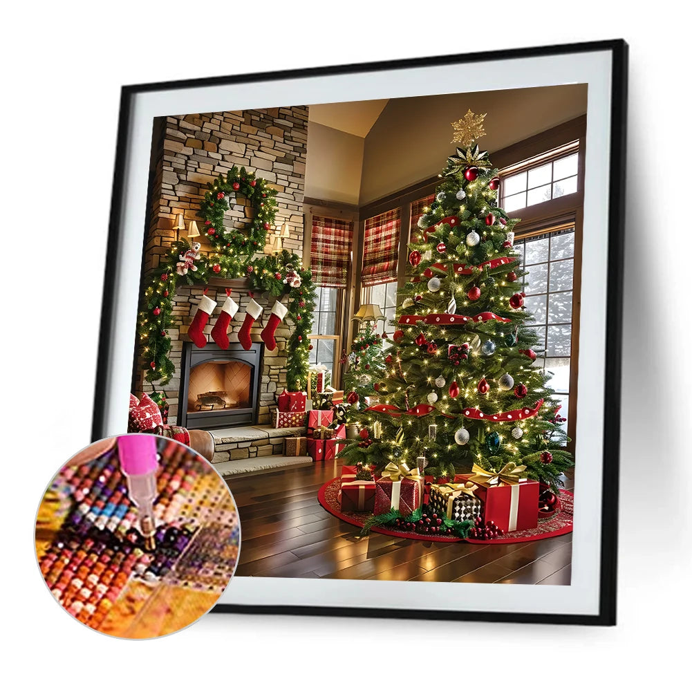 5D DIY Full Round Drill Diamond Painting Xmas Kit Home Decor Art Craft 40x40cm