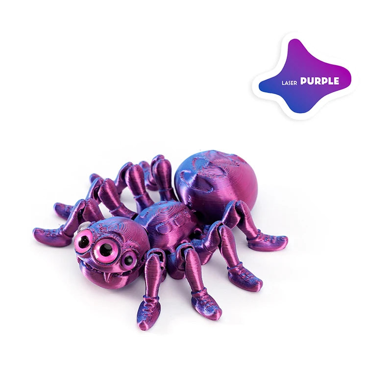 Flexible 3D Printed Articulated Spider Sculpture Poseable Jointed Spider Figurine Creative Desk Decor Ornament