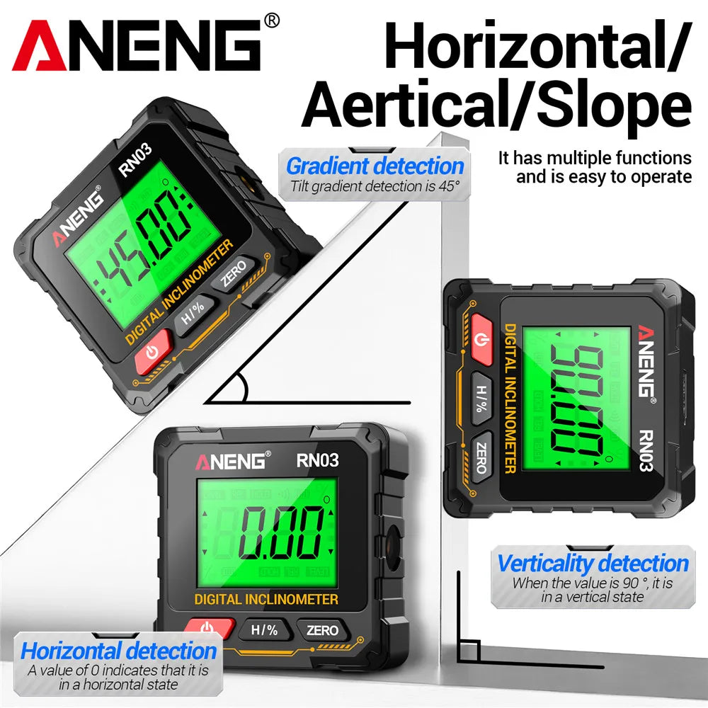 Magnetic Rechargeable Digital Angle Finder Laser Inclinometer USB Protractor Level Angle Ruler Angle Measurement