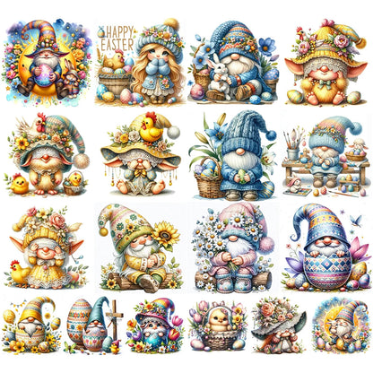 30*30CM 5D DIY Full Round Drill Diamond Painting Easter Gnome Egg Kit Home Decoration Art Craft Mosaic Painting