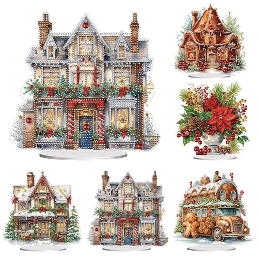 Special Shape Diamond Painting Table Decor Diamond Art Table Decor Christmas Crystal Painting Desktop Kit Gift for Christmas