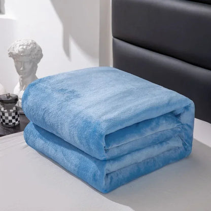 1PC Flannel Blanket, Soft Warm Fleece Throw, Thick Lightweight Cozy Bed Cover