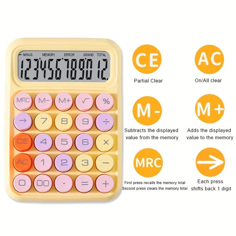 12-digit large LCD Display Large Buttons Flexible Keyboard Calculator