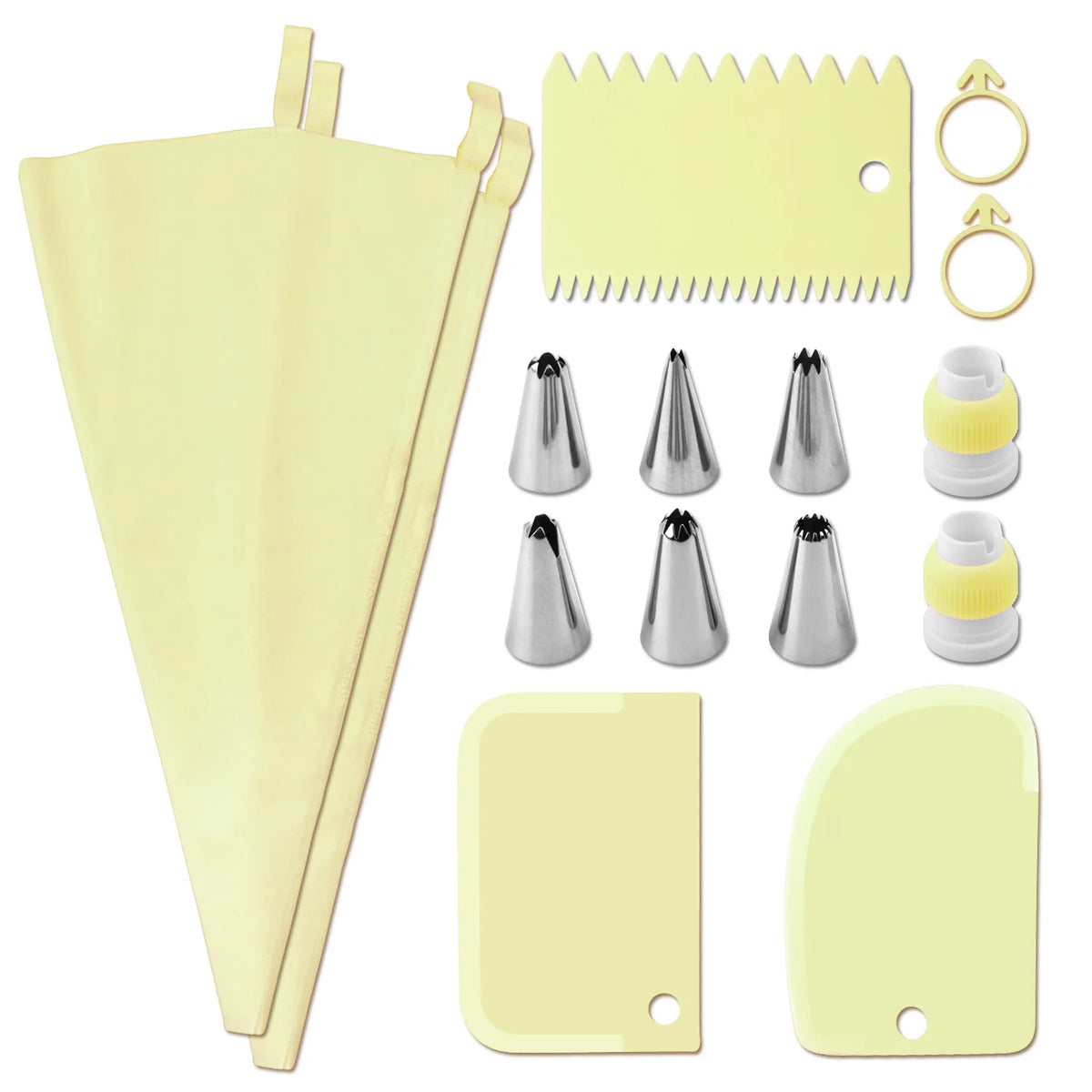 15Pcs Piping Pastry Bag Nozzles Set Cake Decorating Tips Spatula Baking Tools